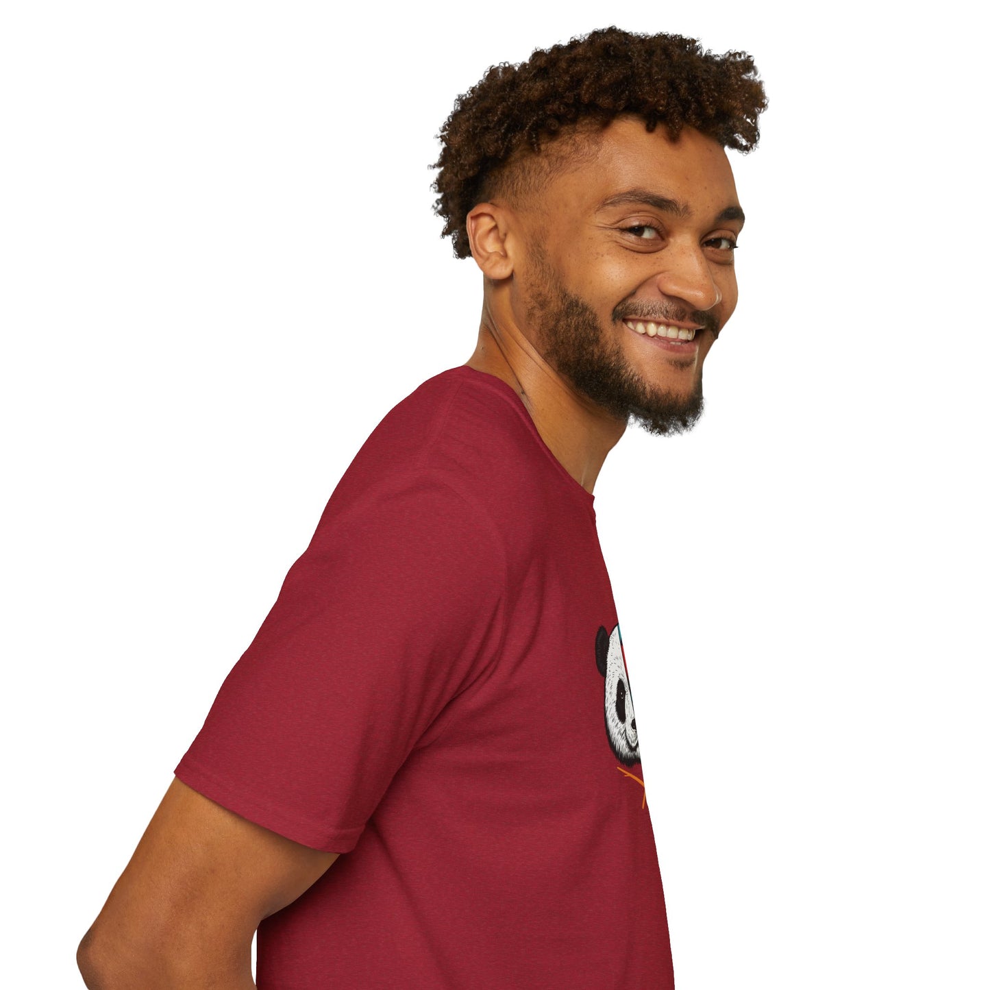 Unisex Softstyle T-Shirt - Colorful Panda Graphic 'Into The Wild' Motivational Tee