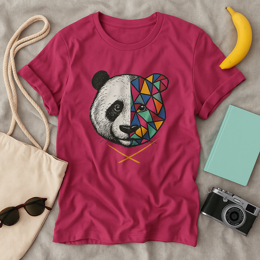 Unisex Softstyle T-Shirt - Colorful Panda Graphic 'Into The Wild' Motivational Tee