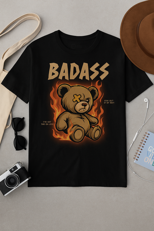 Badass Bear Graphic T-Shirt - Unisex Softstyle Tee