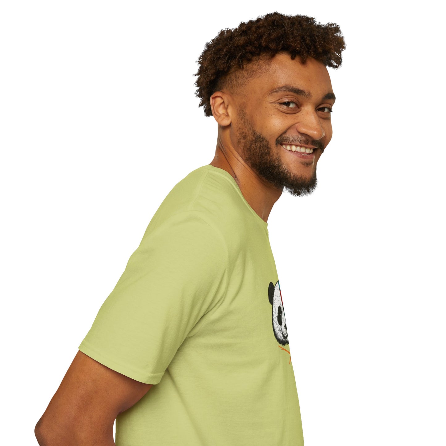 Unisex Softstyle T-Shirt - Colorful Panda Graphic 'Into The Wild' Motivational Tee